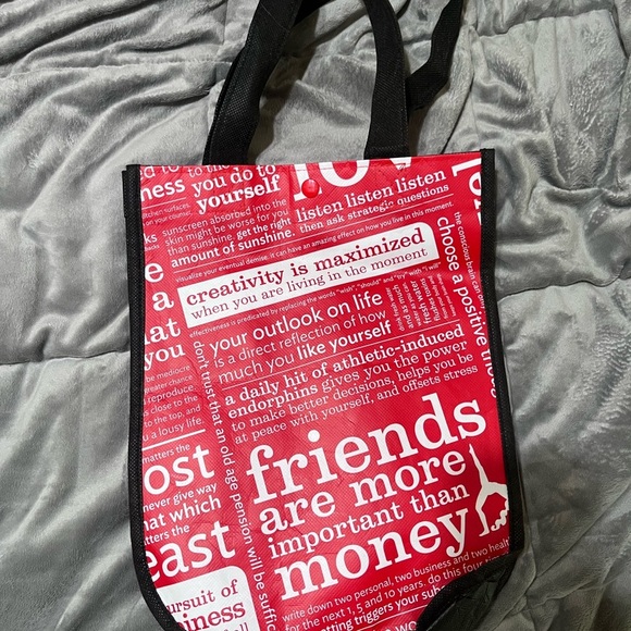 Red and Black Tote Bag with Inspirational Quotes - Picture 1 of 1